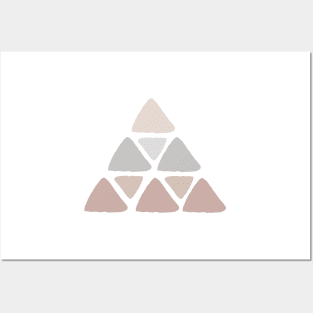 Simple Minimalist Boho Warm Toned Abstract Triangle Pyramide Design Posters and Art